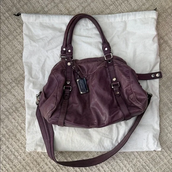 Marc By Marc Jacobs Deep Plum Leather Shoulder Bag - Picture 4 of 12